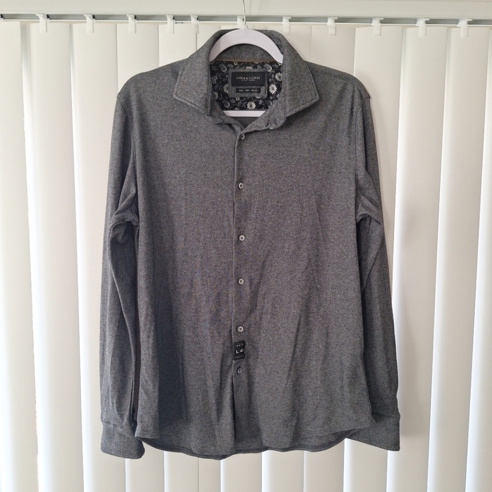 Denim & Flower Ricky Singh Button Front Shirt Grindle Knit